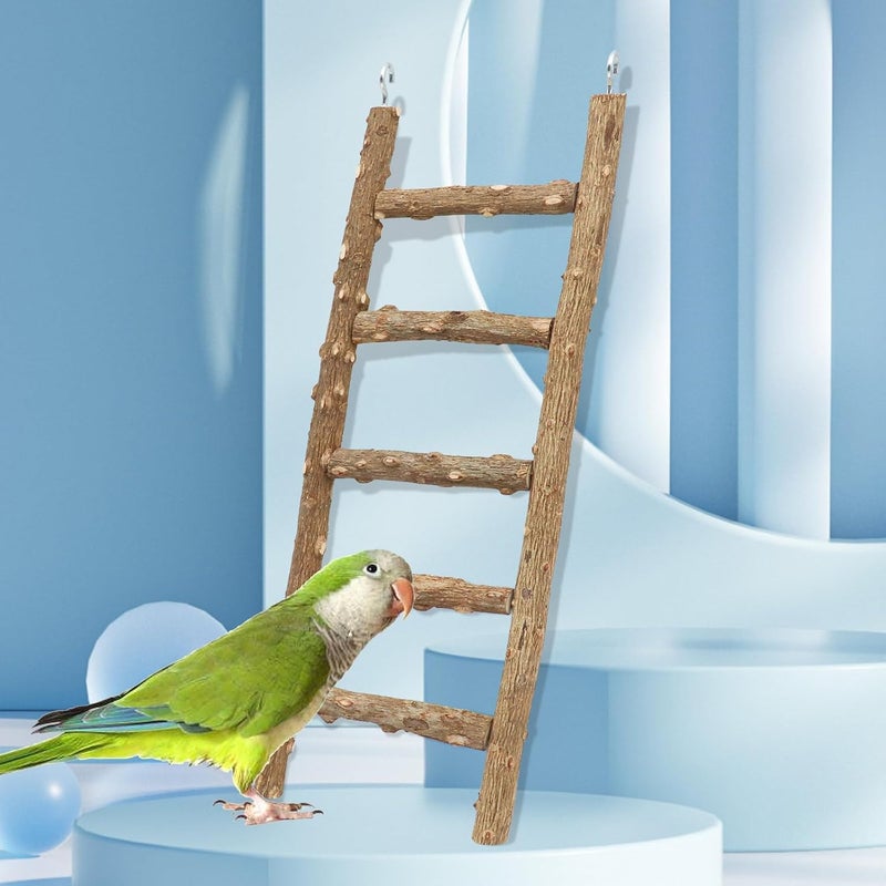 Neeenn Natural Pepper Wood Parrot Ladder - Bird Climbing & Chewing Toy, Cage Accessory for Parrots, Parakeets, Cockatiels - Image 4